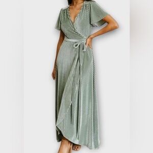 Baltic Born | Sage Wrap Dress | Medium